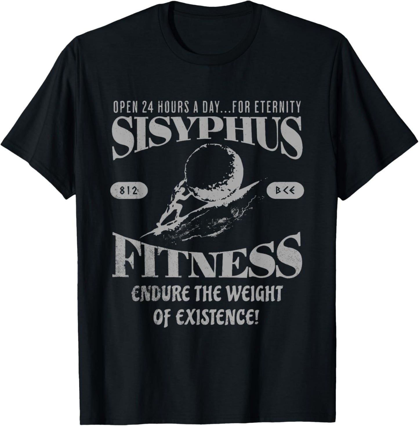 Sisyphus Fitness Funny Athlete Greek Mythology T-Shirt - T-Shirt | Black