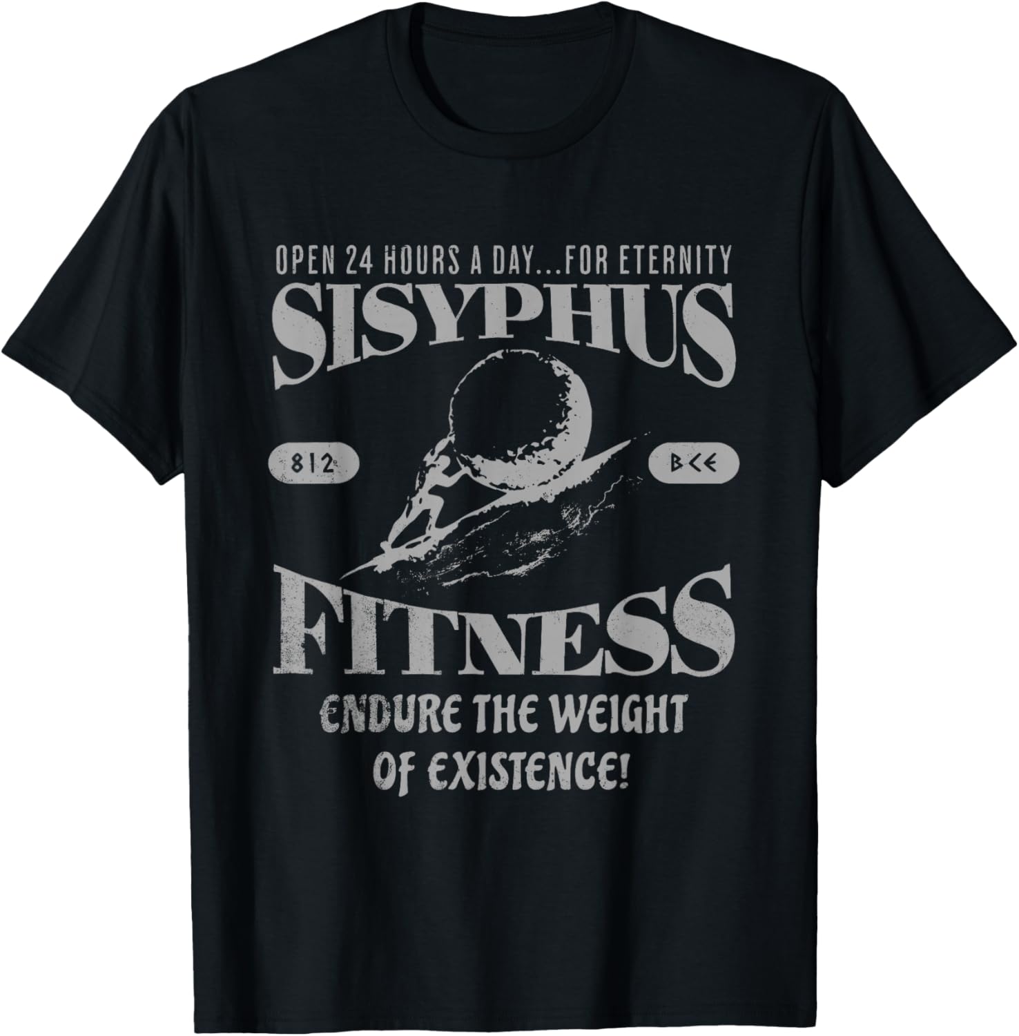 Sisyphus Fitness Funny Athlete Greek Mythology T-Shirt - T-Shirt | Black