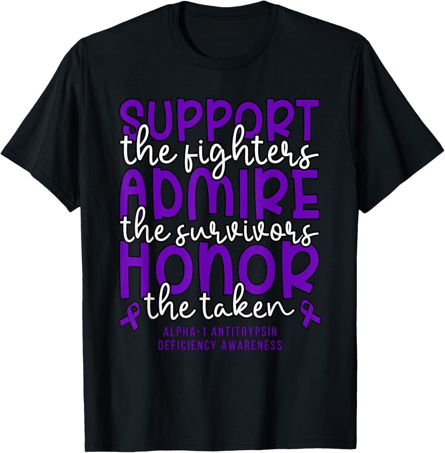 Cute Alpha 1 Antitrypsin Deficiency Awareness Support T-Shirt - T-Shirt | Black