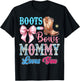 Boots or Bows Mommy Loves You Gender Reveal Party T-Shirt - T-Shirt | Black