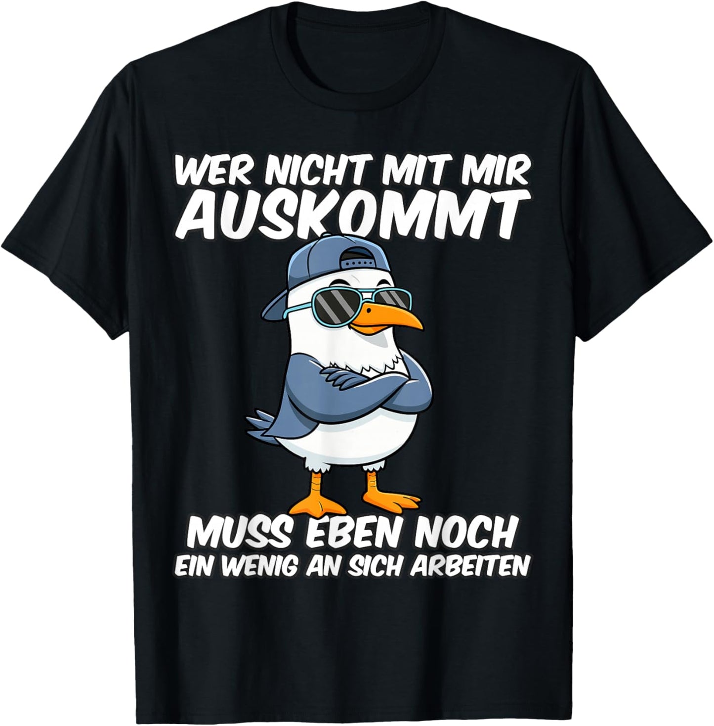 Lustige Männer Wer Nicht Mit Mir Auskommt Muss Eben T-Shirt - T-Shirt | Black
