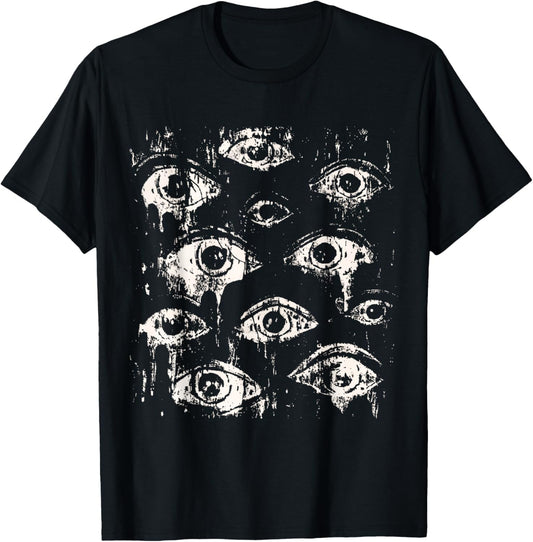 Eyes Eyeballs Weird Goth Grunge Alt Y2K Strange Aesthetic T-Shirt - T-Shirt | Black