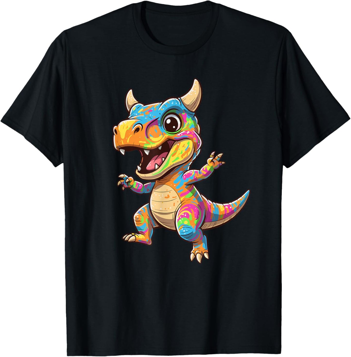 Adorable Dinosaure Arc-en-Ciel pour fête d'anniversaire d'enfants T-Shirt - T-Shirt | Black