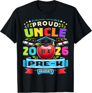 Proud Uncle of 2026 Pre-K Graduate Mothers Day Graduation T-Shirt - T-Shirt | Black