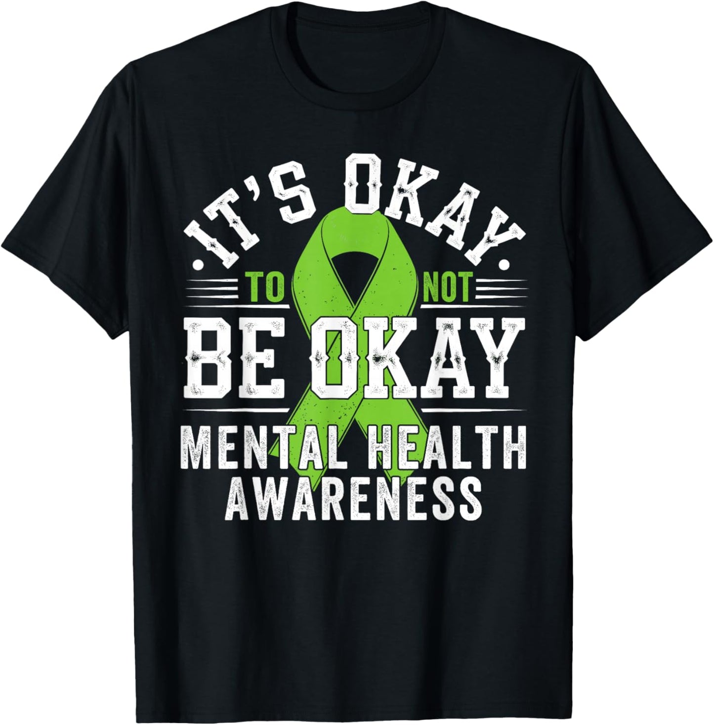 Mental Health Awareness Gifts Retro Its Okay To Not Be Okay T-Shirt - T-Shirt | Black
