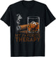 My Favorite Therapy Funny Cigar and Whiskey Lovers T-Shirt - T-Shirt | Black