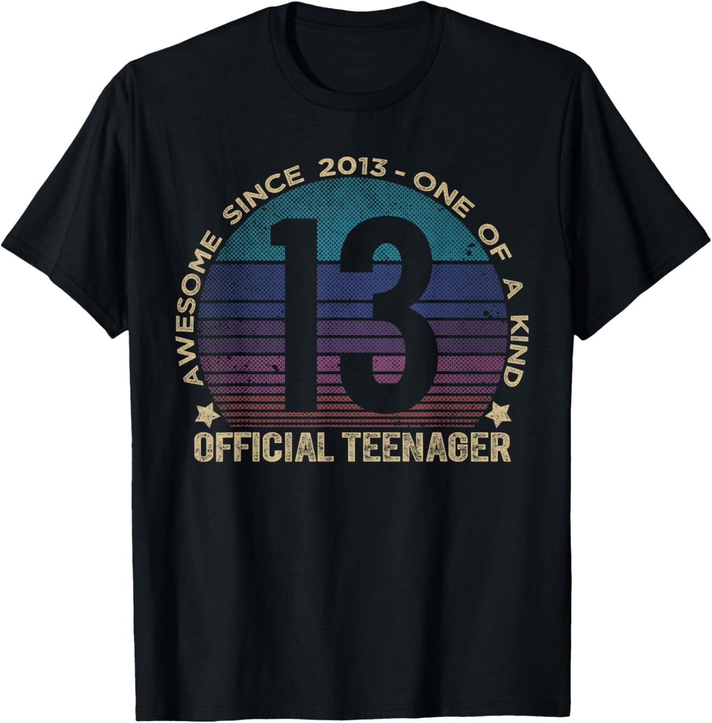 Official Teenager 13 Year Old Gifts Vintage 2013 Boys T-Shirt - T-Shirt | Black