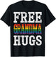 Free Grandma Hugs Pride Month Parade LBGT Hugging Retro T-Shirt - T-Shirt | Black