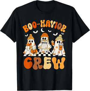 Boo-Havior Crew Behavior Analyst Halloween ABA T-Shirt - T-Shirt | Black