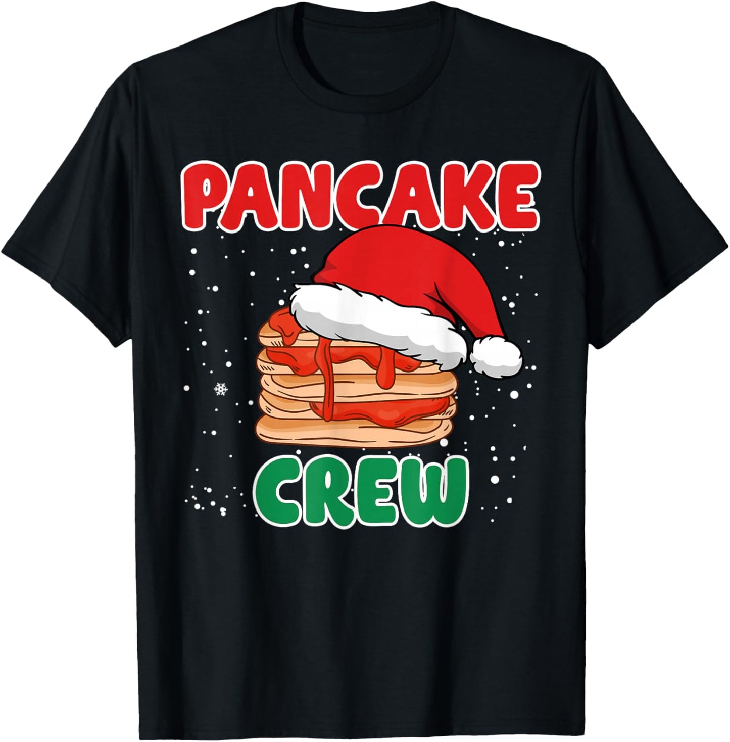 Pancake Crew Funny Pancake Lover Pancake Christmas Pajama T-Shirt - T-Shirt | Black