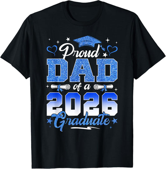 Proud Mom of a 2026 Graduate Senior Mom Blue Graduation T-Shirt - T-Shirt | Black