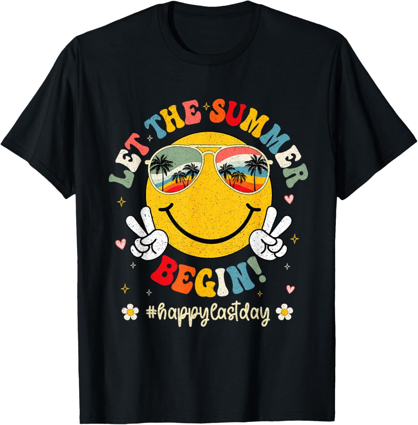 Funny Last Day Of School Teacher Kids Let The Summer Begin T-Shirt - T-Shirt | Black