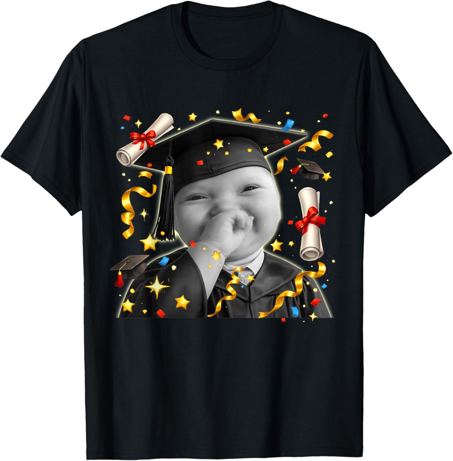 Funny Niche Ai Baby Meme Class of 2026 Graduation T-Shirt - T-Shirt | Black