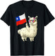 Chile Llama Chilean Pride Chilean Roots Chilean Flag T-Shirt - T-Shirt | Black