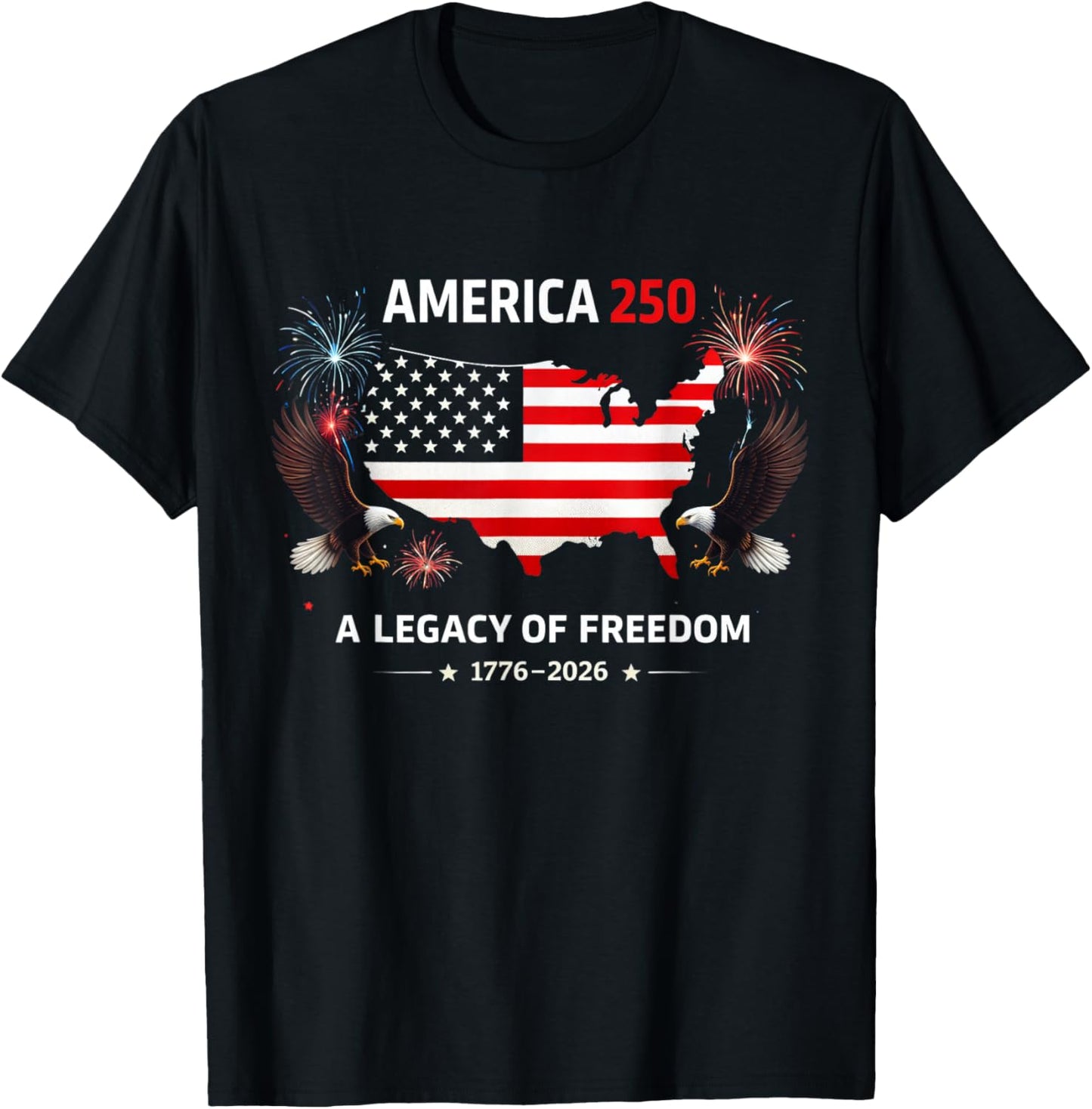 250 Year American Anniversary America 250 USA 250th Birthday T-Shirt - T-Shirt | Black