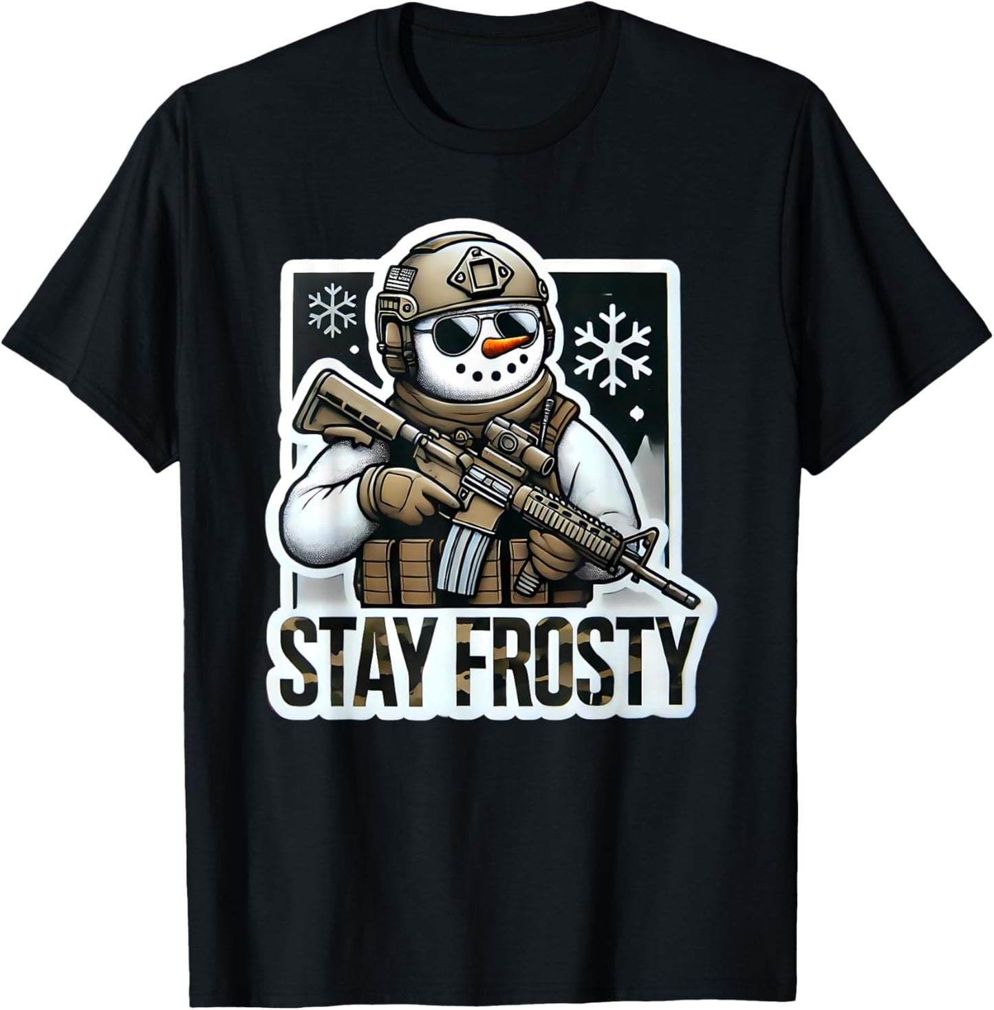 Funny Range Safty Military Law Enforcement Gun Range Snowman T-Shirt - T-Shirt | Black