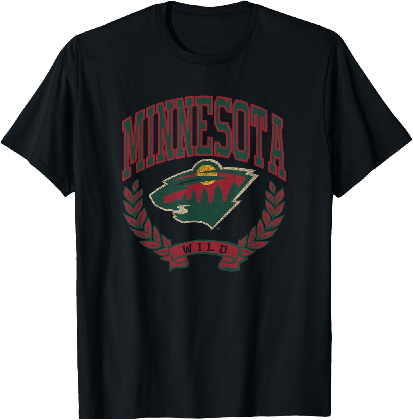Minnesota Wild Vintage Victory White Officially Licensed T-Shirt - T-Shirt | Black