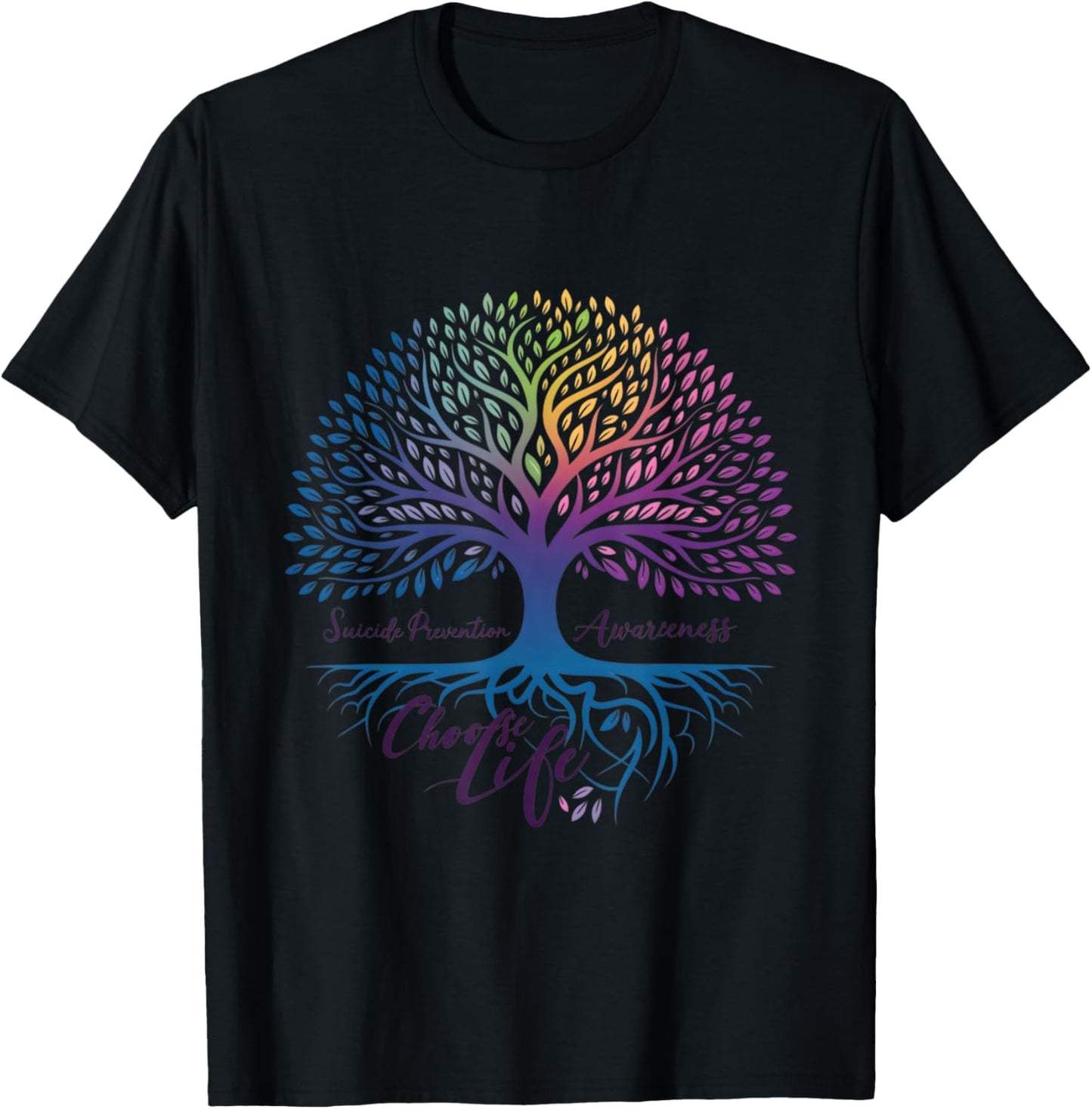 Tree Of Life Choose Life Suicide Prevention Awareness T-Shirt - T-Shirt | Black