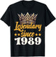 Legendary King Since 1989 Birthday T-Shirt - T-Shirt | Black