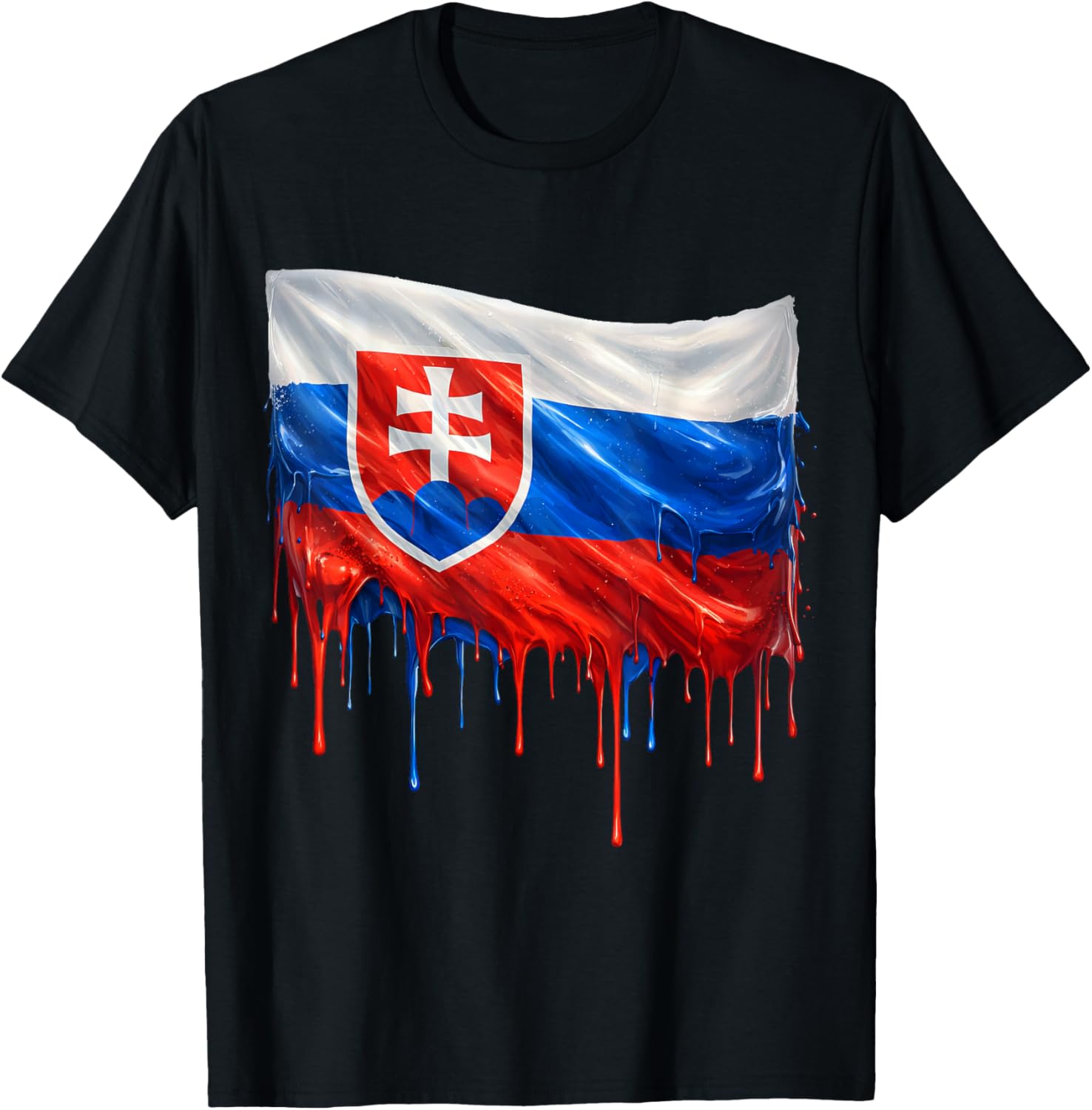 Slovakia Flag T-Shirt - T-Shirt | Black