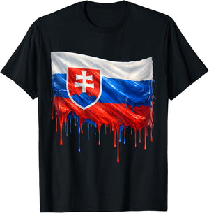 Slovakia Flag T-Shirt - T-Shirt | Black
