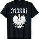 313SKI Detroit Michigan Area Code 313 Polska Polish Pride T-Shirt - T-Shirt | Black