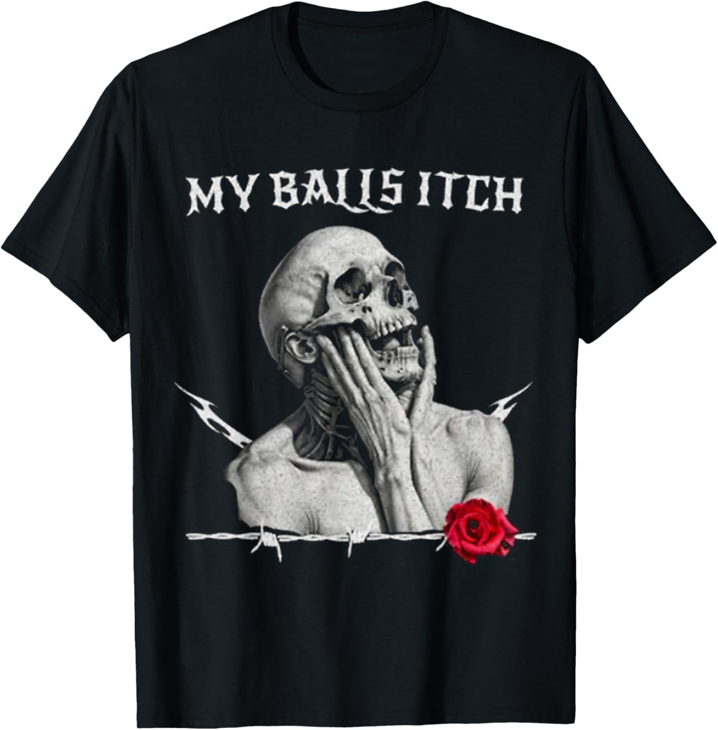 My Balls Itch Funny Skeleton T-Shirt - T-Shirt | Black