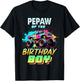 Pepaw of The Birthday Boy Monster Truck Colorful T-Shirt - T-Shirt | Black