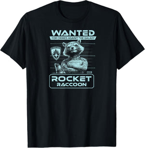 Guardians of The Galaxy - Rocket Raccoon Wanted Poster T-Shirt - T-Shirt | Black