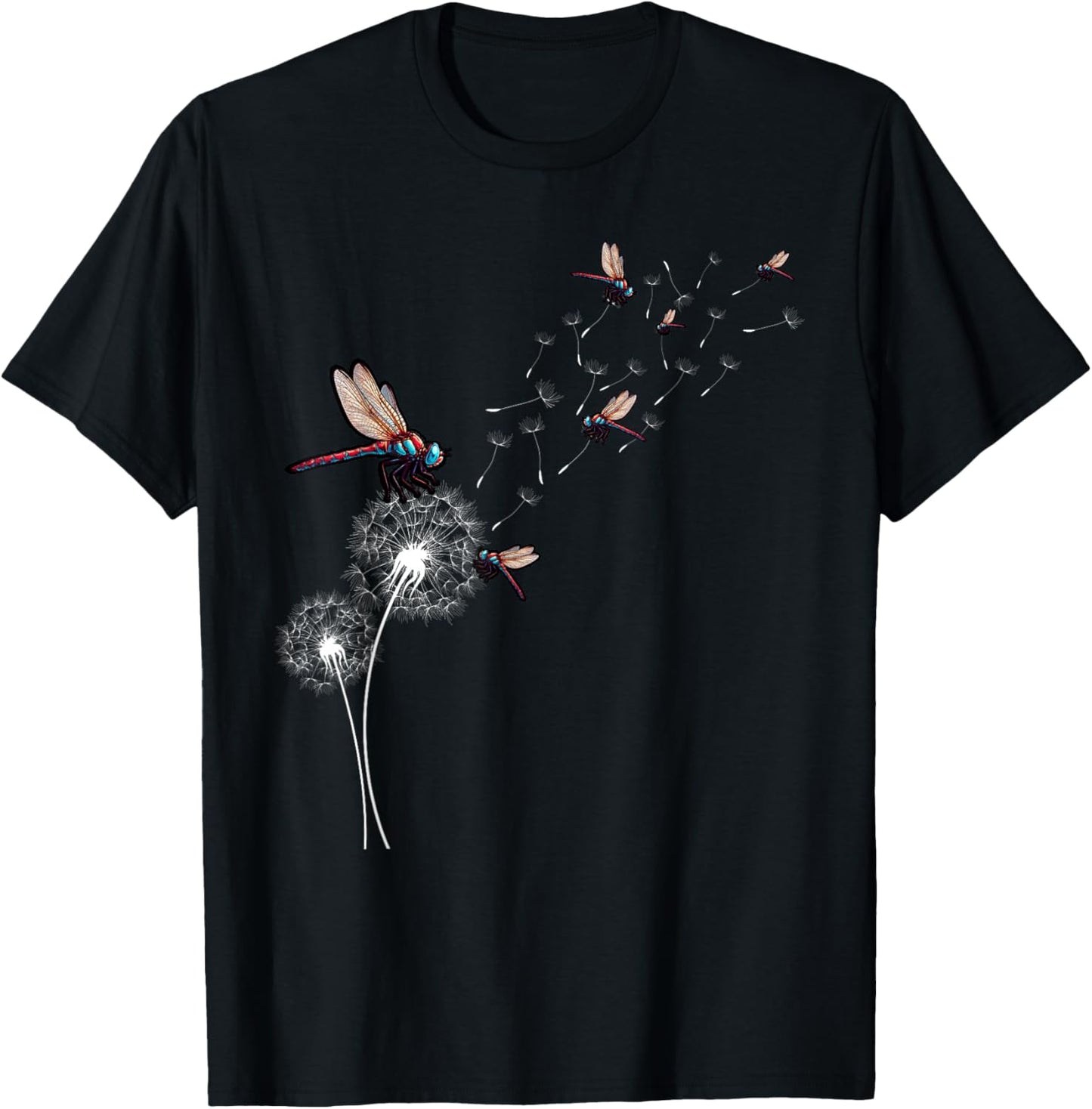 Dandelion Dragonfly Wildlife Insect Dragonfly T-Shirt - T-Shirt | Black