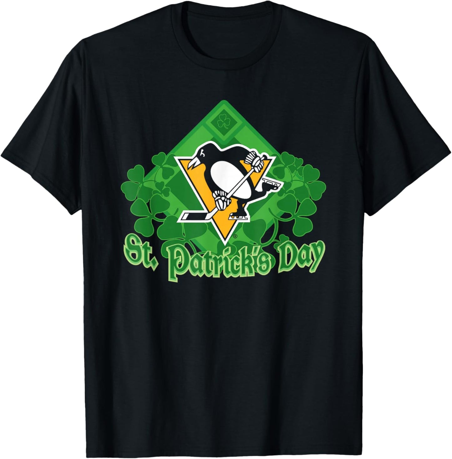 Pittsburgh Penguins St. Patrick's Day Black NHL Licensed T-Shirt - T-Shirt | Black