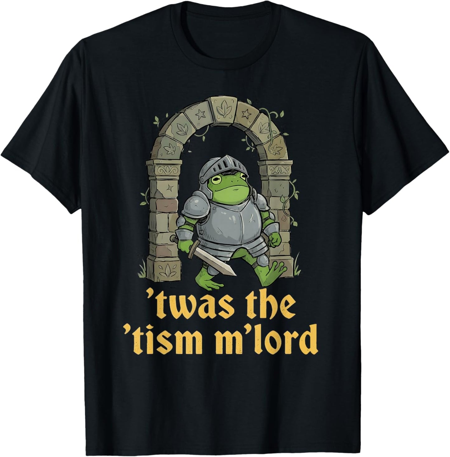 Funny Meme TWAS The Tism M Lord Frog Wizard Kids T-Shirt - T-Shirt | Black