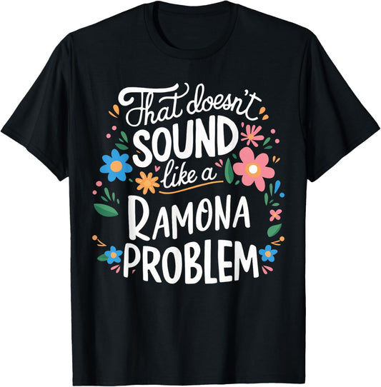Ramona Personalized Cute Girls Ramona Name T-Shirt - T-Shirt | Black