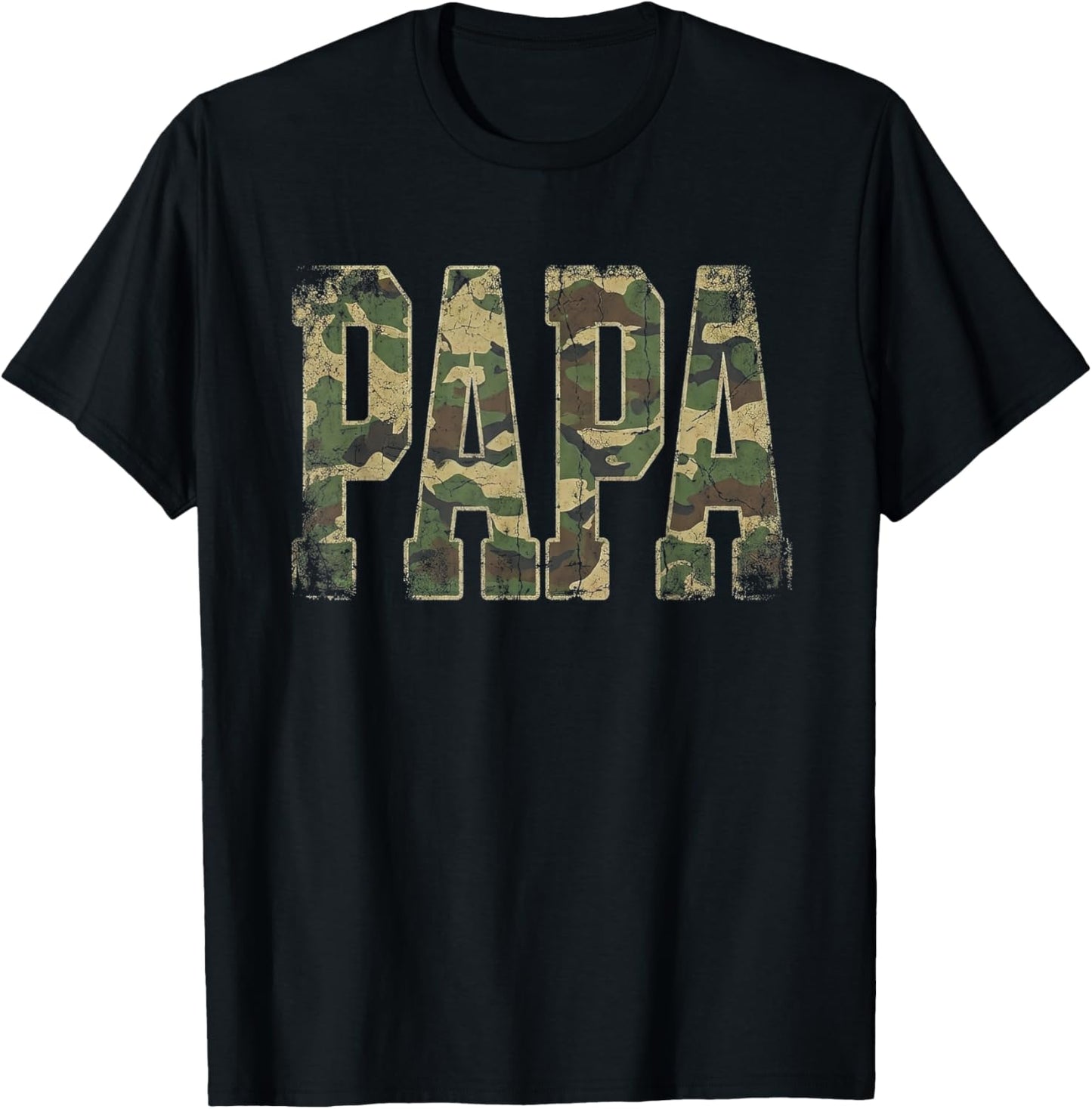 Retro Camo Dad Camouflage Dad Fathers Day T-Shirt - T-Shirt | Black
