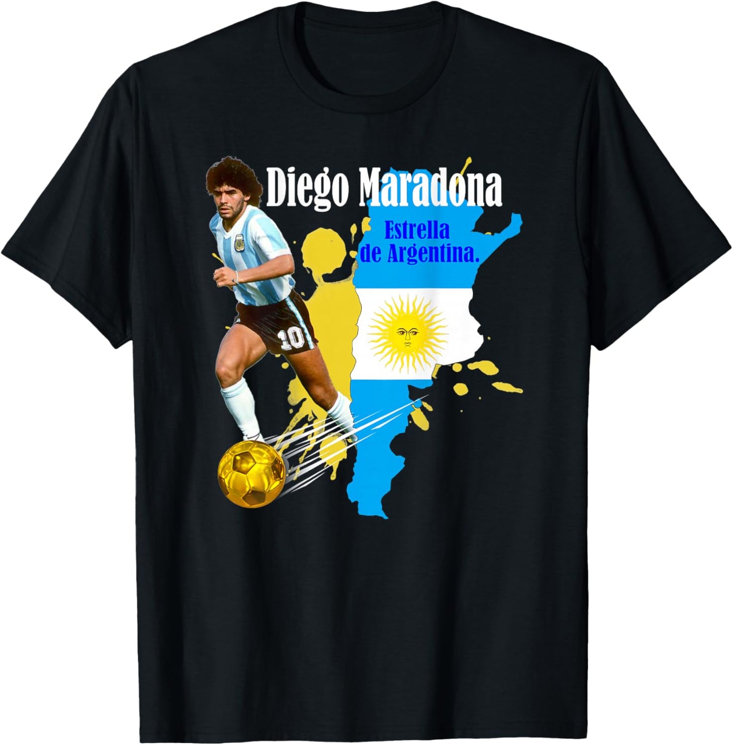 Diego Maradona_005_Back Printed T-Shirt - T-Shirt | Black