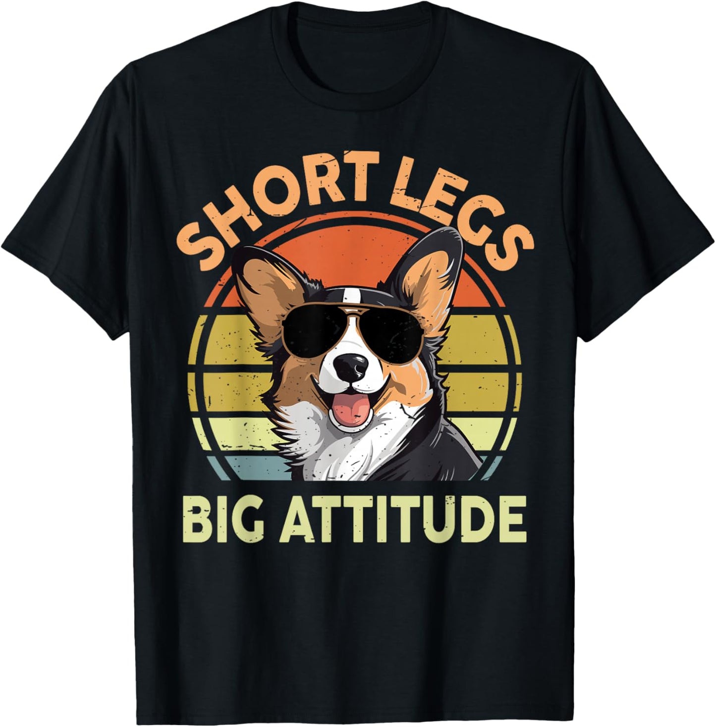 Funny Corgi Short Legs Big Attitude Corgi Gift Lover T-Shirt - T-Shirt | Black