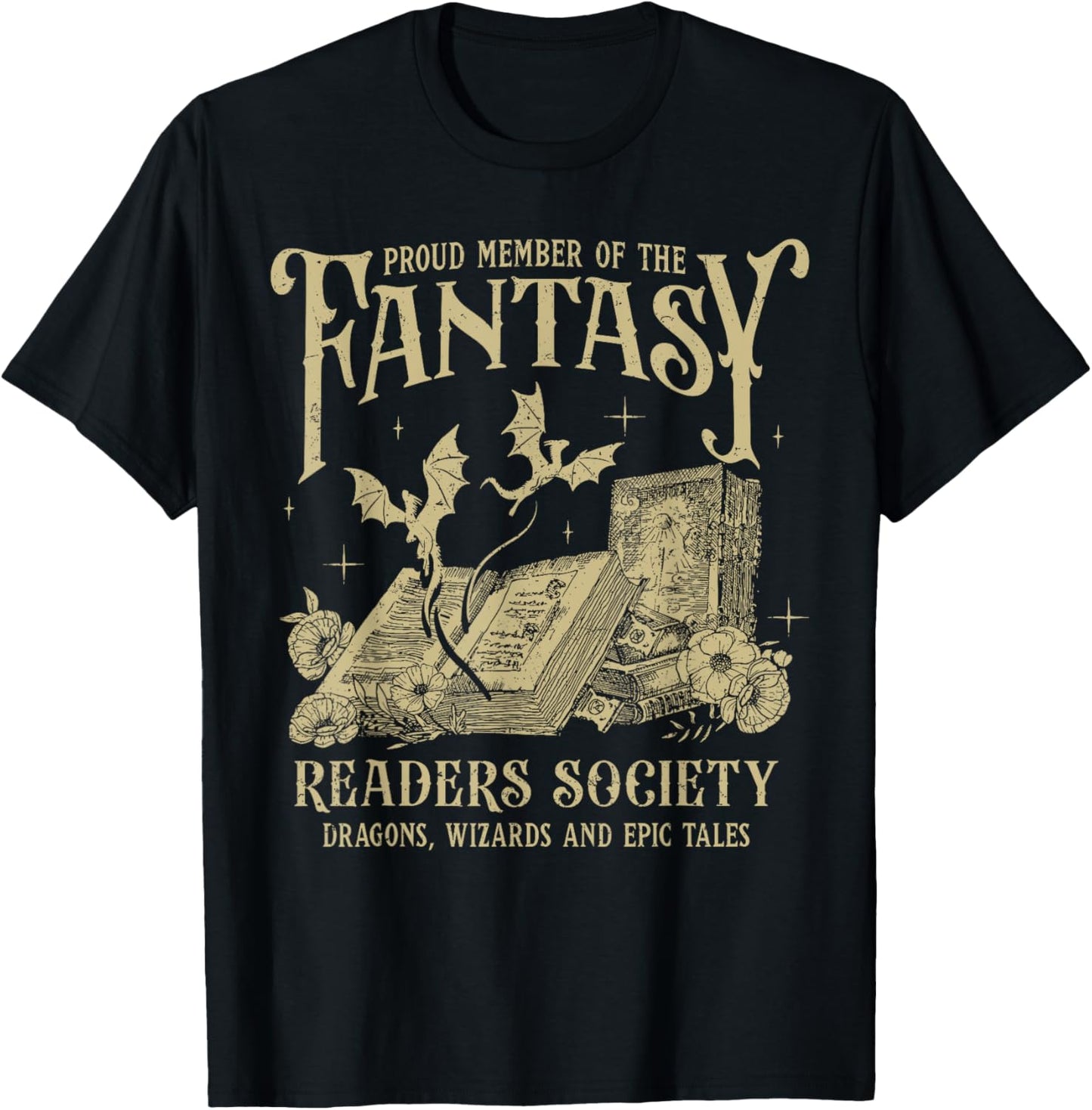Fantasy Romance Proud Member Of The Fantasy Readers Society T-Shirt - T-Shirt | Black