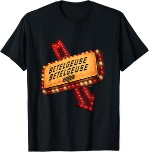 Beetlejuice Beetlejuice Light Sign Logo Vintage T-Shirt - T-Shirt | Black