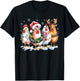 Funny Chicken Santa Hat Reindeer Christmas Lights Ornaments T-Shirt - T-Shirt | Black