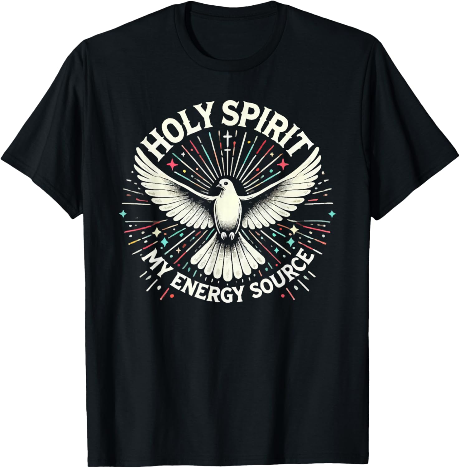 Holy Spirit I Love Jesus Christ Catholic Christian Faith T-Shirt - T-Shirt | Black