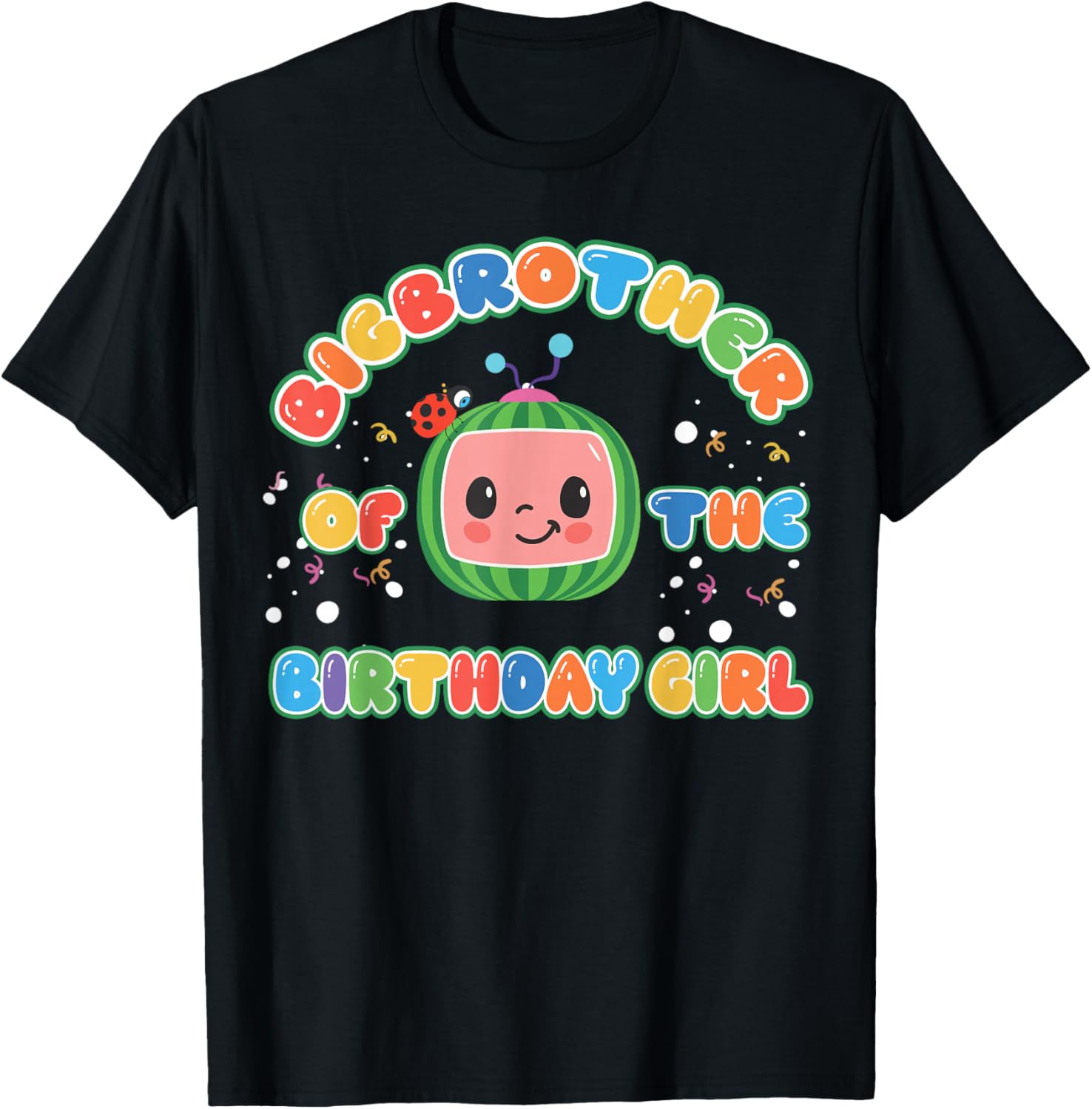 BigBrother Of The Birthday Girl Melon Family Matching Funny T-Shirt - T-Shirt | Black