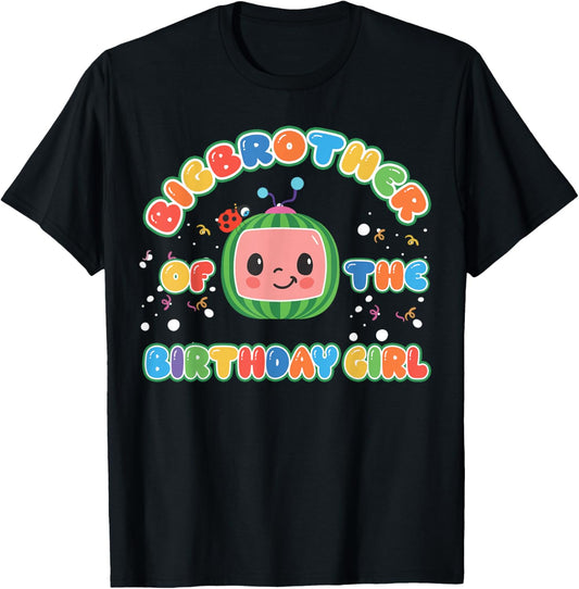 BigBrother Of The Birthday Girl Melon Family Matching Funny T-Shirt - T-Shirt | Black