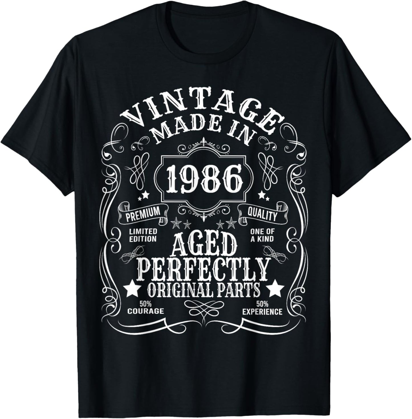 40th Birthday Man Woman 40 Years 1986 Funny Gift T-Shirt - T-Shirt | Black