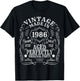 40th Birthday Man Woman 40 Years 1986 Funny Gift T-Shirt - T-Shirt | Black