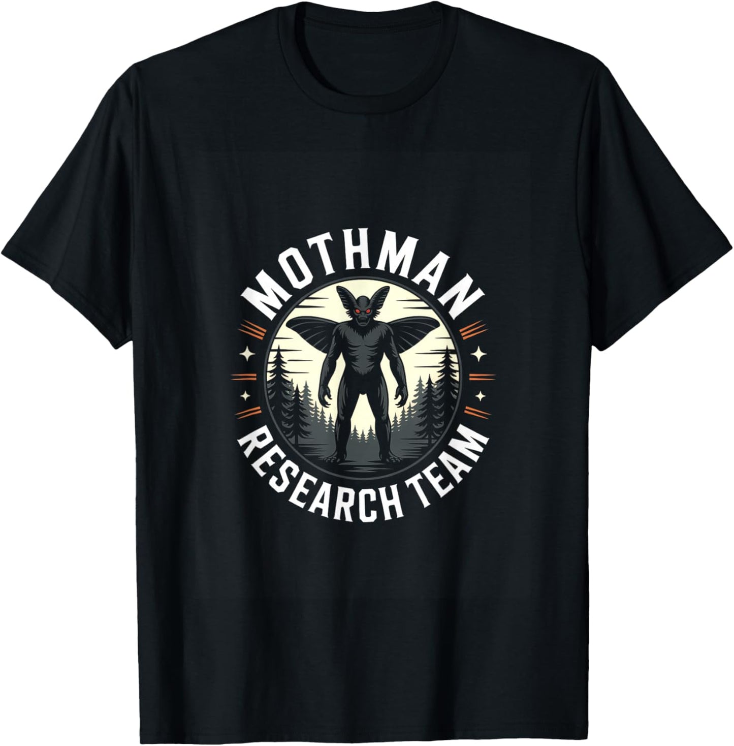 Mothman Research Team Cryptid Paranormal T-Shirt - T-Shirt | Black