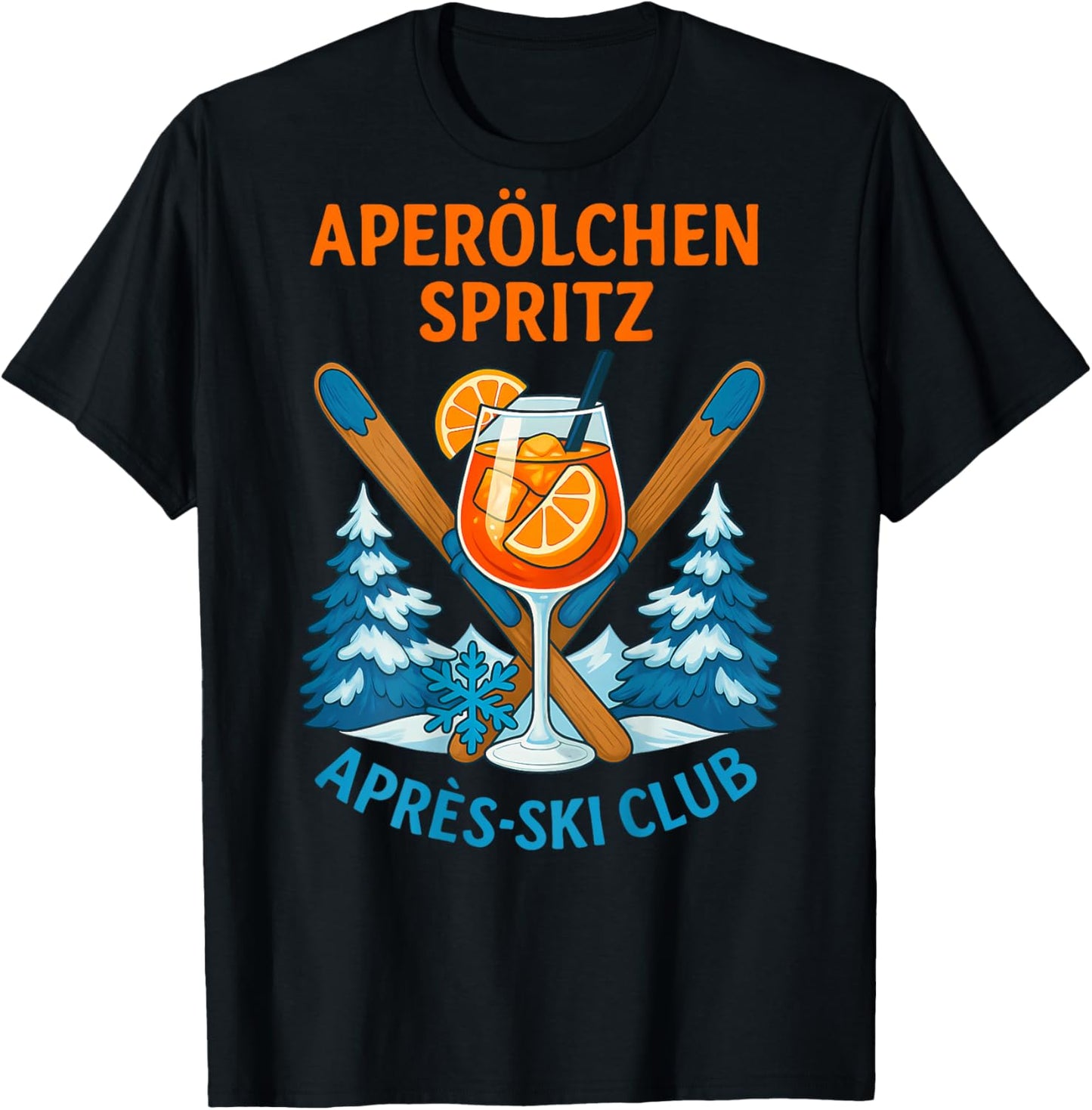 APERÖLCHEN Spritz APRÈS SKI Club X Skiing Skier Back T-Shirt - T-Shirt | Black