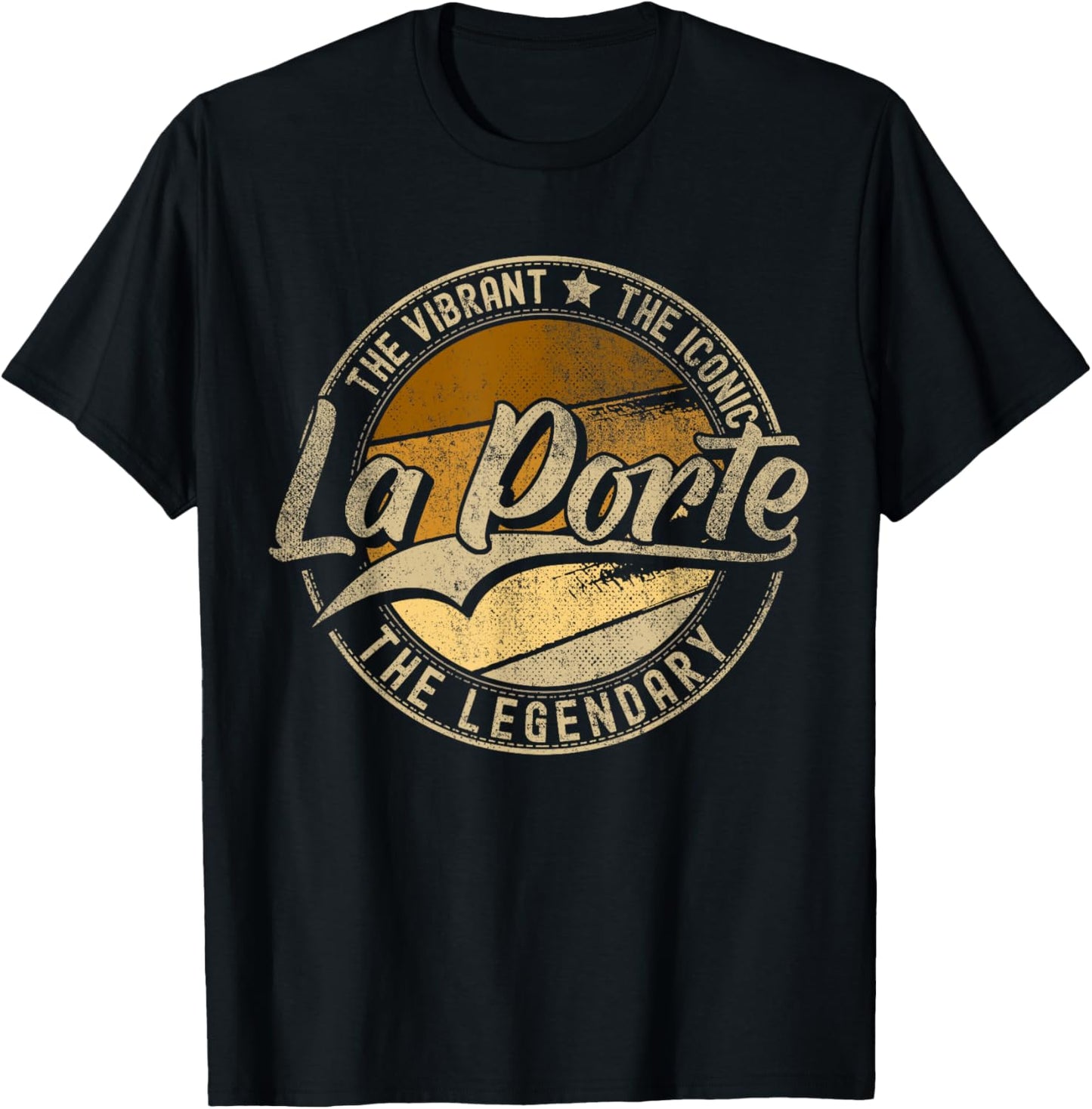 La Porte TX | Texas | Vintage Distressed T-Shirt - T-Shirt | Black