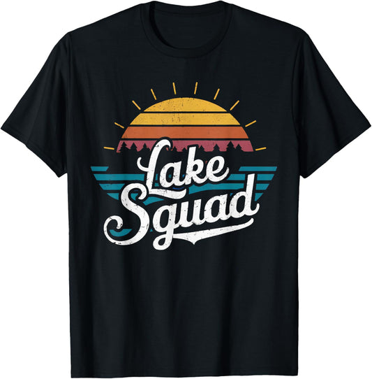 Lake Squad Family Matching Vacation Camping Life Summer Men Women Kids T-Shirt - T-Shirt | Black
