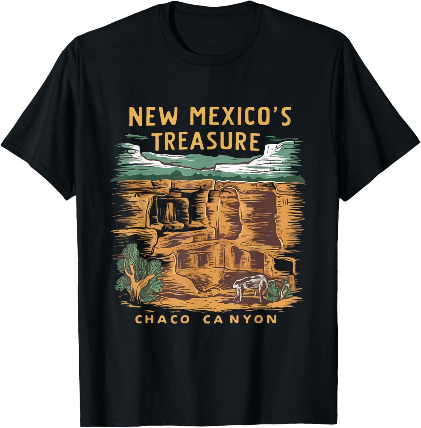 New Mexico Treasure Chaco Canyon National Park T-Shirt - T-Shirt | Black