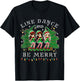 Line Dance and Be Merry Christmas Elf Dancing Holiday Season T-Shirt - T-Shirt | Black